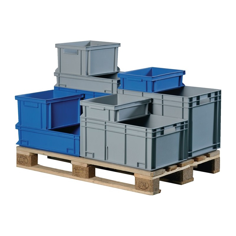 Conteneur de transport gerbables L400xl300xH120 mm gris PP poignée coquille parois latérales fermées PROMAT Conteneur de transport gerbables L400xl300xH120 mm gris PP poignée coquille parois latérales fermées PROMAT