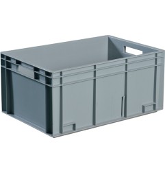 Conteneur de transport gerbables L400xl300xH220 mm gris PP poignée traversante parois latérales fermées PROMAT