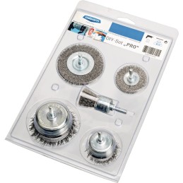 Assortiment de brosses attachement 6 mm épaisseur de fil 0,3mm acier 4500 min-¹ 5 pièces OSBORN