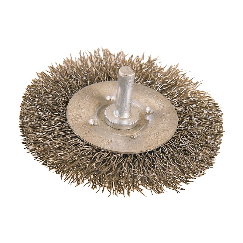 Brosse plate D. 100 mm épaisseur de fil 0,3 mm acier 12 mm 4500 min-¹ OSBORN Brosse plate D. 100 mm épaisseur de fil 0,3 mm acier 12 mm 4500 min-¹ OSBORN