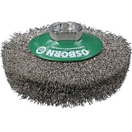 Brosse INOX Dia 100 mm conique épaisseur de fil 0,2 mm VA 20 mm 12500 min-¹ OSBORN