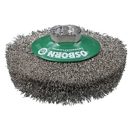 Brosse INOX Dia 100 mm conique épaisseur de fil 0,2 mm VA 20 mm 12500 min-¹ OSBORN