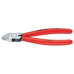 Pinces coupantes diagonales p. plastique L. totale 180 mm droit revêtement en plastique  KNIPEX