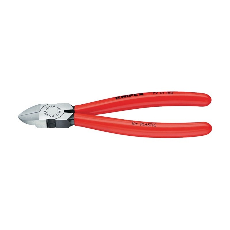 Pinces coupantes diagonales p. plastique L. totale 180 mm droit revêtement en plastique KNIPEX Pinces coupantes diagonales p. plastique L. totale 180 mm droit revêtement en plastique KNIPEX