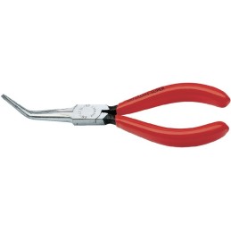 Pince à saisir p. l’électronique L.160mm becs coudés manches polies revêtues avec plastique   KNIPEX