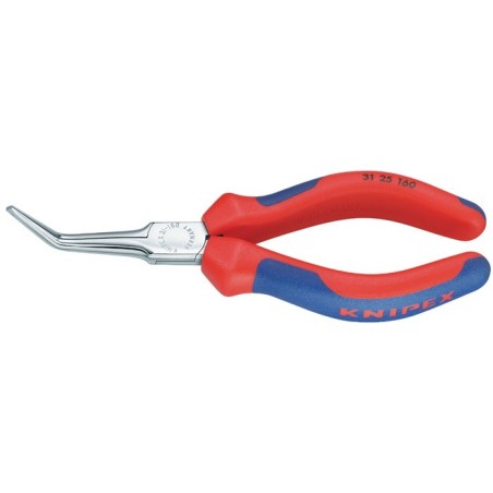 Pince à saisir p. l’électronique L.160mm plat-mince 45degr. gaines multicomposants chromées   KNIPEX