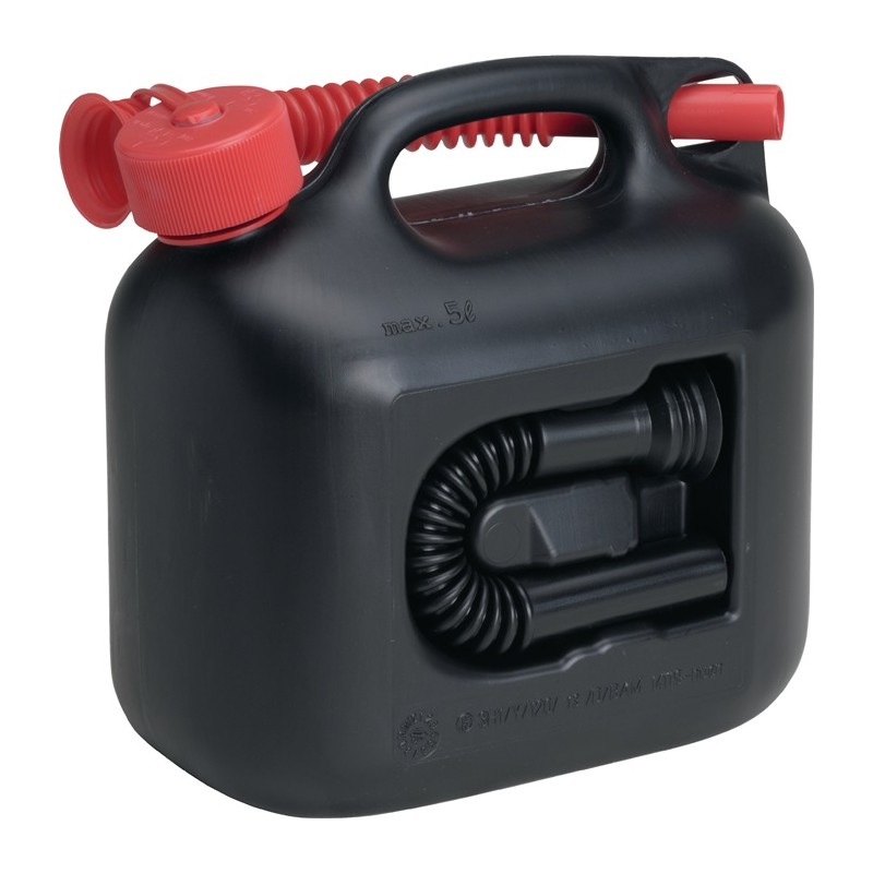 Bidon pour carburant Premium contenu 5 l noir 2 tubes verseurs L265xl147xH247 mm HÜNERSDORFF Bidon pour carburant Premium contenu 5 l noir 2 tubes verseurs L265xl147xH247 mm HÜNERSDORFF