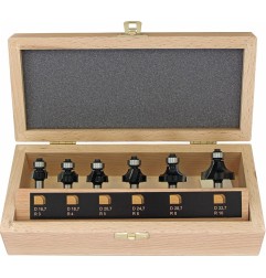 Jeu de fraises à rainurer les dents 973CT06A03 carbure D. de la tige 8 mm 6 pièces FISCH-TOOLS