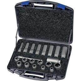 Coffret clés à douille 720 KLS21 21 pièces 1/2 po. court et long, 6 pans ASW