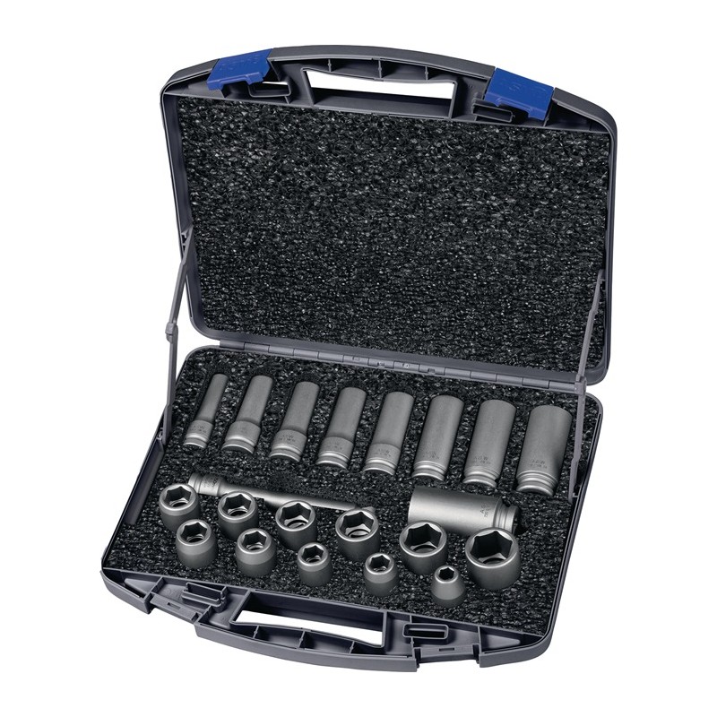 Coffret clés à douille 720 KLS21 21 pièces 1/2 po. court et long, 6 pans ASW Coffret clés à douille 720 KLS21 21 pièces 1/2 po. court et long, 6 pans ASW