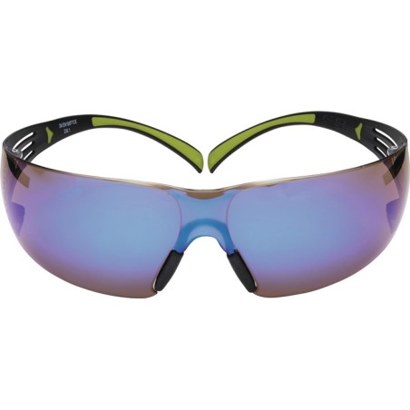 Lunettes de protection SecureFit-SF400 EN 166, EN 172 branches noires/vertes, verres bleus polycarbonate 3M