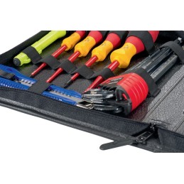 Sacoche à outils int.-lxPxH mm 11-pces 11 pièces polyester 500D noir/bleu PROMAT