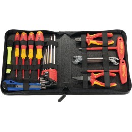Sacoche à outils int.-lxPxH mm 11-pces 11 pièces polyester 500D noir/bleu PROMAT