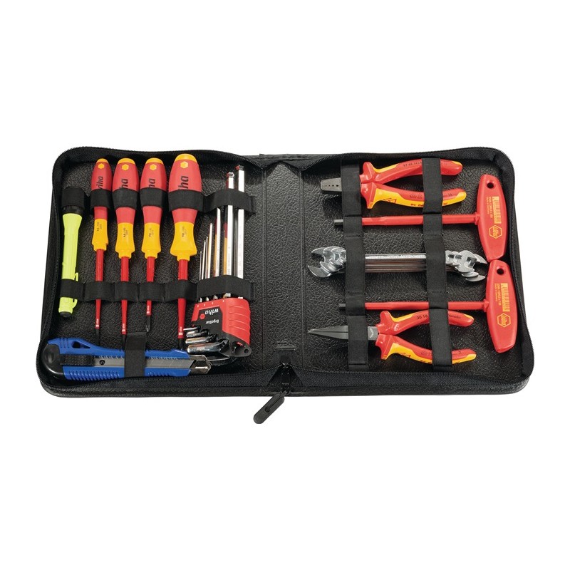 Sacoche à outils int.-lxPxH mm 11-pces 11 pièces polyester 500D noir/bleu PROMAT Sacoche à outils int.-lxPxH mm 11-pces 11 pièces polyester 500D noir/bleu PROMAT