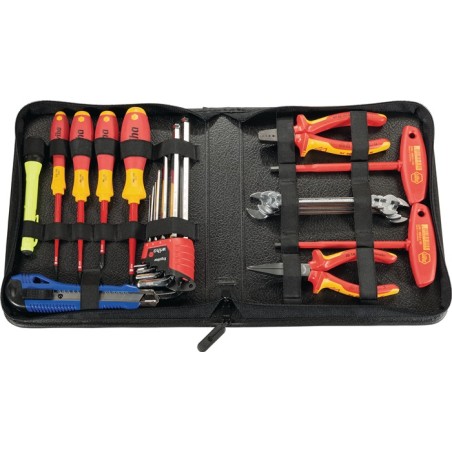 Sacoche à outils int.-lxPxH mm 11-pces 11 pièces polyester 500D noir/bleu PROMAT