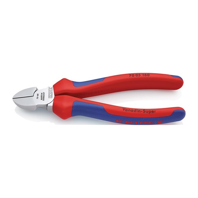 Pinces coupantes diagonales L. 160 mm tête chromée gaines bicomposant KNIPEX Pinces coupantes diagonales L. 160 mm tête chromée gaines bicomposant KNIPEX
