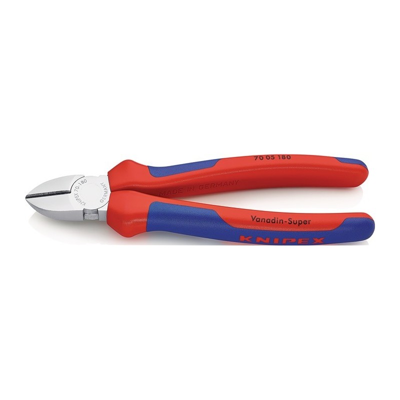 Pinces coupantes diagonales L. 180 mm tête chromée gaines bicomposant KNIPEX Pinces coupantes diagonales L. 180 mm tête chromée gaines bicomposant KNIPEX