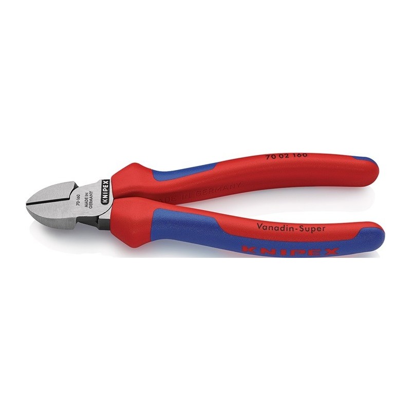 Pinces coupantes diagonales L. 125 mm tête polie gaine bicomposant max. 1,5 mm KNIPEX Pinces coupantes diagonales L. 125 mm tête polie gaine bicomposant max. 1,5 mm KNIPEX