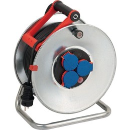 Dérouleur de câble Garant S240 25 m N05V3V3 3 x 1,5 mm² 240 mm 3 prises de courant de sécurité tôle dacier IP44 BRENNENSTUHL