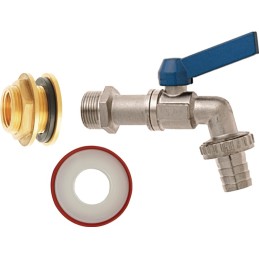 Kit de raccordement pour citerne pluviale laiton IG 1/2 pouce diamètre nominal mm 13 filetage extérieur 3/4 pouce diamètre nomin