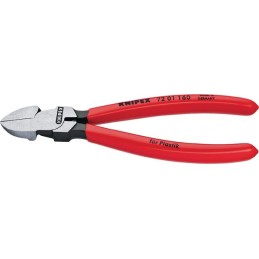 Pinces coupantes diagonales p. plastique L. totale 160 mm poli 45degr. coudée KNIPEX