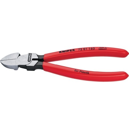 Pinces coupantes diagonales p. plastique L. totale 160 mm poli 45degr. coudée KNIPEX