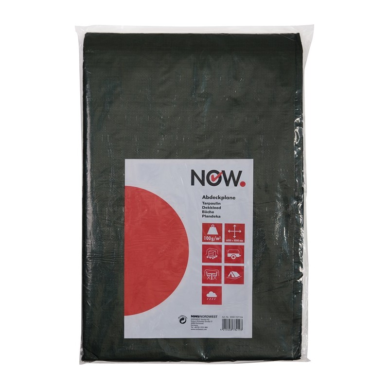 Bâche tissée Multi Tarp Standard largeur 4000 x longueur 6000 mm avec des oeillets en aluminium vert olive NOW Bâche tissée Multi Tarp Standard largeur 4000 x longueur 6000 mm avec des oeillets en aluminium vert olive NOW
