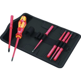 Jeu de tournevis KK VDE 7 extra-plat 1 7 pièces à fente/PH/PZD/S/TX VDE WERA