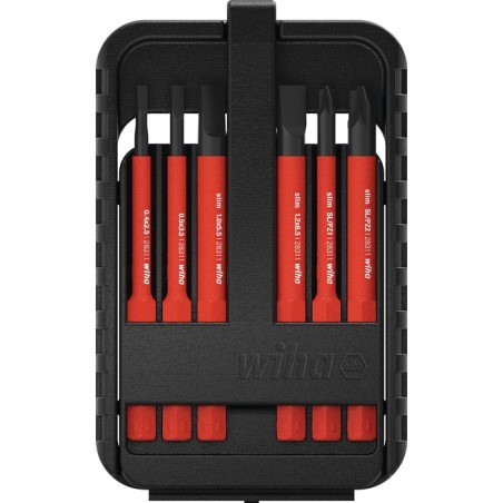 Jeu de lames interchangeables slimBit electric 6 pièces à fente/PH/PZD/(+/- SL/PZD)Torx® WIHA