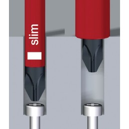 Jeu de lames interchangeables slimBit electric 6 pièces à fente/PH/PZD/(+/- SL/PZD)Torx® WIHA