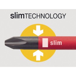Jeu de lames interchangeables slimBit electric 6 pièces à fente/PH/PZD/(+/- SL/PZD)Torx® WIHA