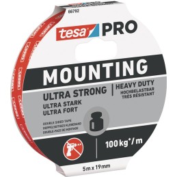 Ruban de montage Montage PRO Ultra Strong 66792 blanc longueur 5 m largeur 19 mm TESA