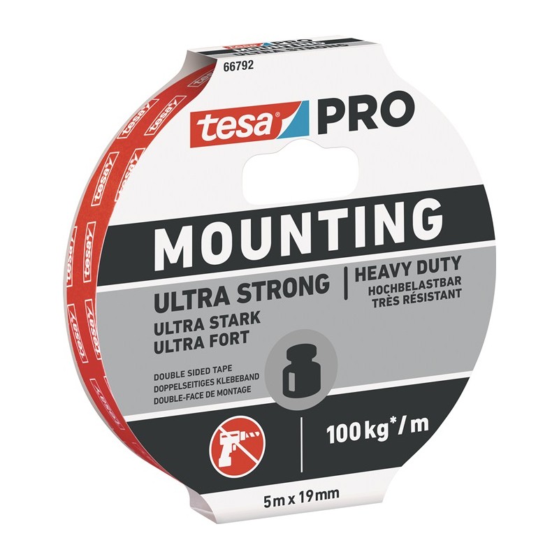Ruban de montage Montage PRO Ultra Strong 66792 blanc longueur 5 m largeur 19 mm TESA Ruban de montage Montage PRO Ultra Strong 66792 blanc longueur 5 m largeur 19 mm TESA