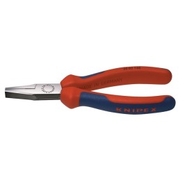 Pince à becs plats DIN ISO 5745 L. totale 160 mm acier à outils spécial tête polie gaines multicomposant  KNIPEX