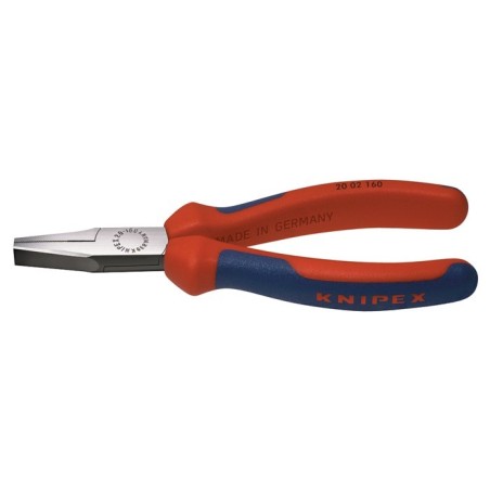 Pince à becs plats DIN ISO 5745 L. totale 160 mm acier à outils spécial tête polie gaines multicomposant  KNIPEX