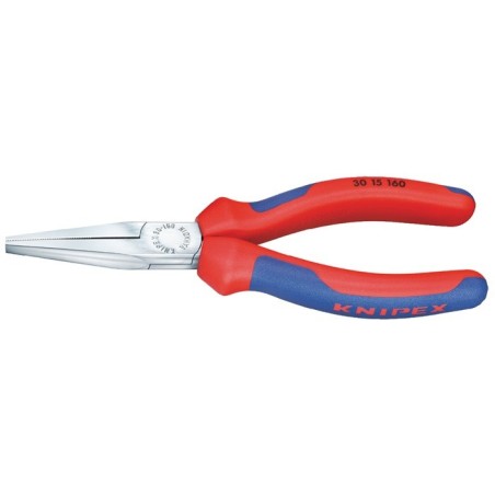 Pince à becs longs  L. totale 160 mm tête polie demi-rd revêtement en plastique  KNIPEX