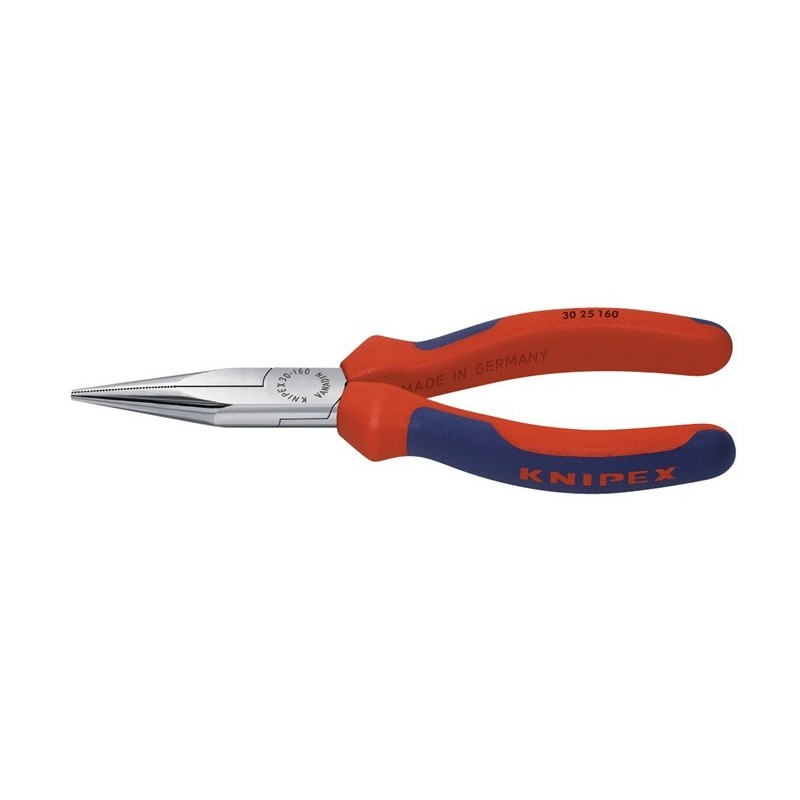Pince à becs longs DIN/ISO5745 L. totale 140 mm forme 2 tête chromé longue, plat-rond bicomposant KNIPEX Pince à becs longs DIN/ISO5745 L. totale 140 mm forme 2 tête chromé longue, plat-rond bicomposant KNIPEX