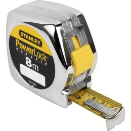 Mètre-ruban de poche PowerLock® longueur 8 m largeur 25 mm mm/cm EG II plastique automatique Plastique Automatique SB STANLEY
