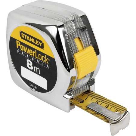Mètre-ruban de poche PowerLock® longueur 8 m largeur 25 mm mm/cm EG II plastique automatique Plastique Automatique SB STANLEY