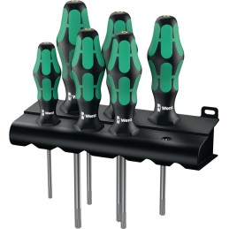Jeu de tournevis 367/6 TORX HF 6 pièces TORX® Poignée bicomposant lame ronde WERA