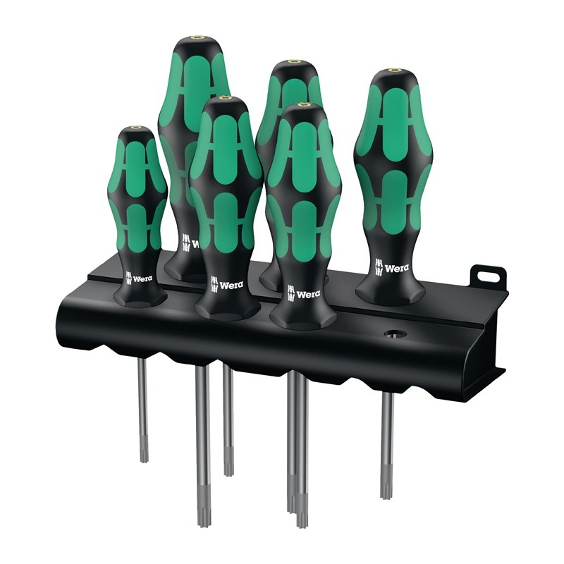 Jeu de tournevis 367/6 TORX HF 6 pièces TORX® Poignée bicomposant lame ronde WERA Jeu de tournevis 367/6 TORX HF 6 pièces TORX® Poignée bicomposant lame ronde WERA