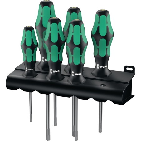 Jeu de tournevis 367/6 TORX HF 6 pièces TORX® Poignée bicomposant lame ronde WERA