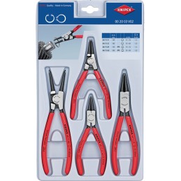 Jeu de pinces pour circlips 4 pièces emballage plastique stable 10 - 60 mm KNIPEX