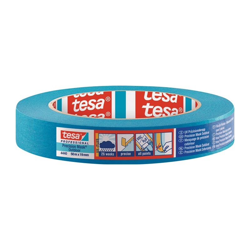 6 rlx ruban crêpe de précision 4440 ext. UV PLUS lisse bleu longueur 50 m largeur 25 mm rouleau TESA 6 rlx ruban crêpe de précision 4440 ext. UV PLUS lisse bleu longueur 50 m largeur 25 mm rouleau TESA