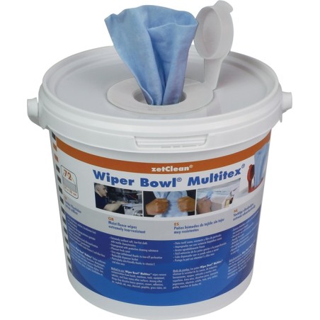 Lingette nettoyante pour les mains Wiper Bowl® Multitex® haut pouvoir nettoyant 72 lingettes seau WIPER BOWL