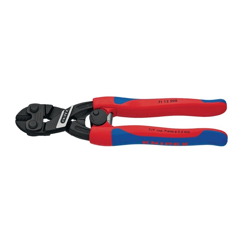 Coupe-boulon KNIPEX compact CoBolt longueur 200 mm gaines multicomposant forme droite 1 sans évidement tendre 6 mm moyen 5,2 mm