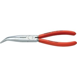 Pince à becs plats, ronds DIN/ISO5745 L. 200 mm poli 40degr. coudée revêtement en plastique  KNIPEX