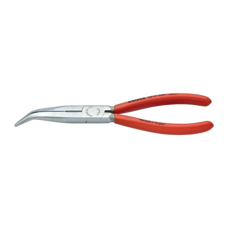 Pince à becs plats, ronds DIN/ISO5745 L. 200 mm poli 40degr. coudée revêtement en plastique KNIPEX Pince à becs plats, ronds DIN/ISO5745 L. 200 mm poli 40degr. coudée revêtement en plastique KNIPEX