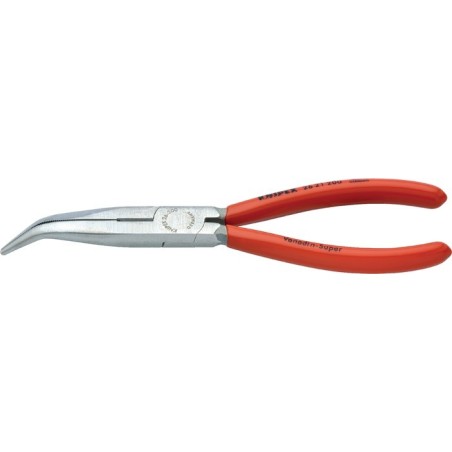 Pince à becs plats, ronds DIN/ISO5745 L. 200 mm poli 40degr. coudée revêtement en plastique  KNIPEX