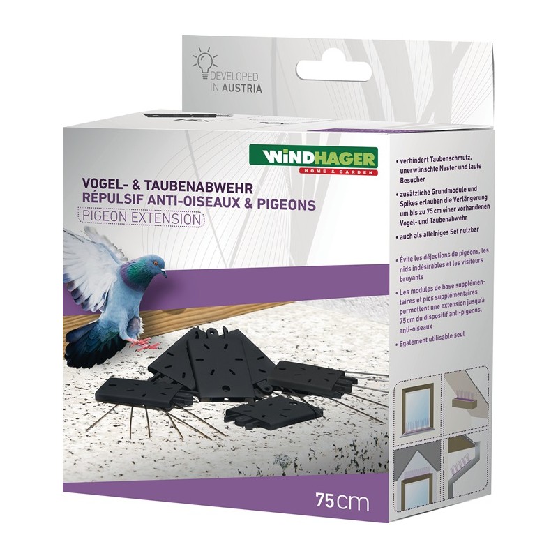 Pics anti pigeons protection jusqu'à 75 cm, 30 crampons plastique WINDHAGER Pics anti pigeons protection jusqu'à 75 cm, 30 crampons plastique WINDHAGER
